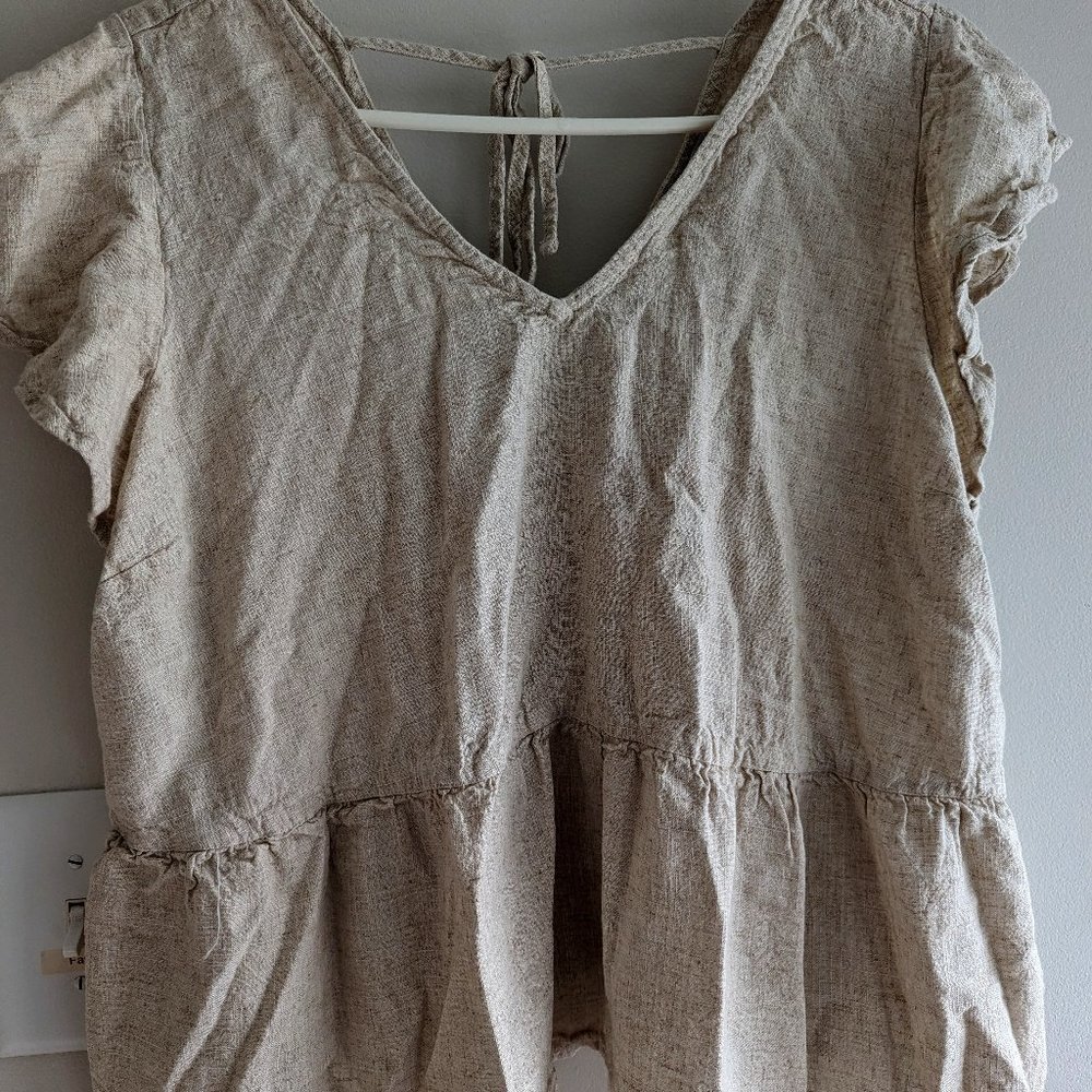 Dex Flutter Sleeve Trapeze Top Size 1X